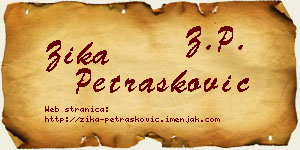 Žika Petrašković vizit kartica